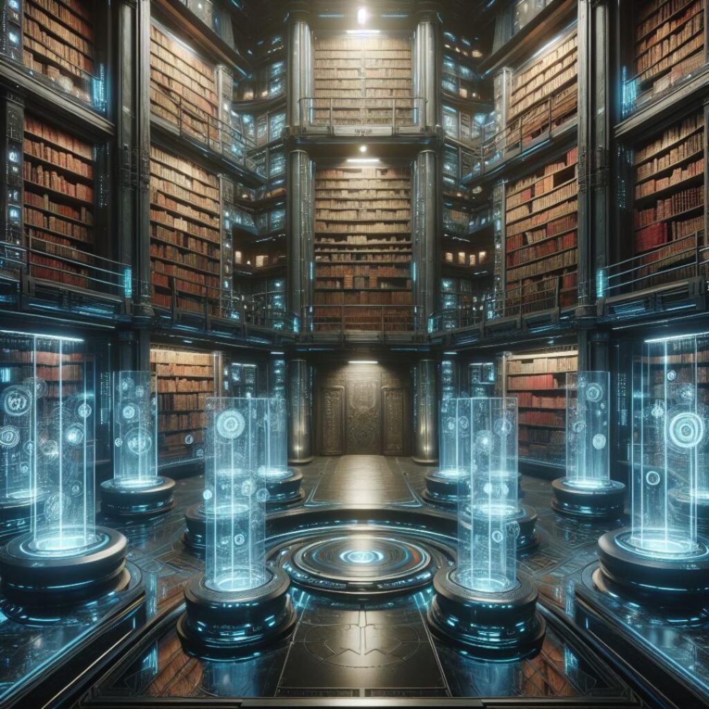 content marketing with AI - old books in a future world of marketing